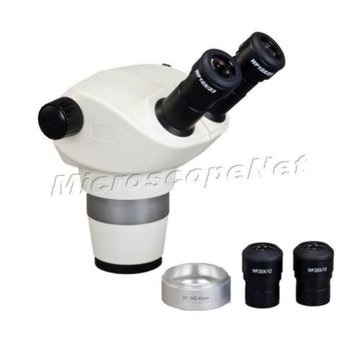 New 6x-200x zoom stereo binocular microscope body (76mm) with 2x barlow lens for sale