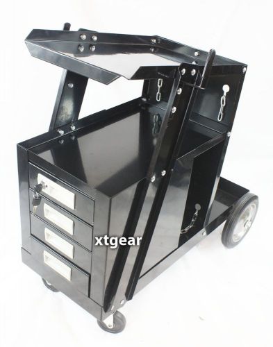 Universal welding cart w 4 drawer cabinet mig tig arc plasma cutter tank storage for sale