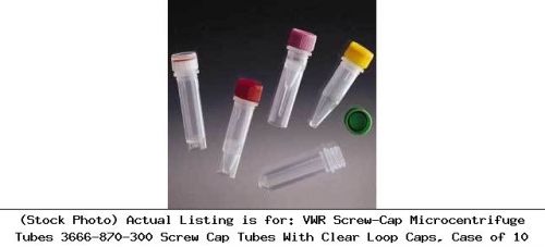 VWR Screw-Cap Microcentrifuge Tubes 3666-870-300 Screw Cap Tubes With Clear Loop