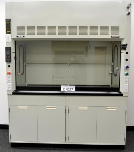 6&#039; fisher hamilton laboratory fume hood with chemical base cabs and epoxy tops for sale