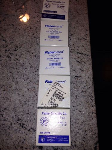 Fisherbrand Weighing Paper Lot Of 5 X500 Sheets 3&#034; By 3&#034;