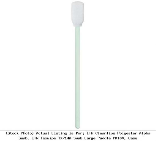 Itw cleantips polyester alpha swab, itw texwipe tx714a swab large paddle pk100 for sale