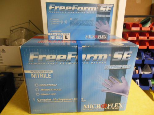 10 Boxes (1 Case) Microflex FreeForm Nitrile Exam Gloves Large # FFS-700-L