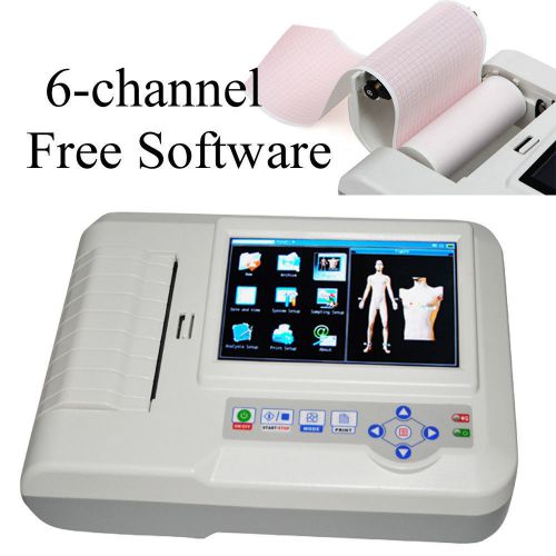 Ce/fda, ecg machine,ekg electrocardiograph,3/6 channels,software,touch screen for sale