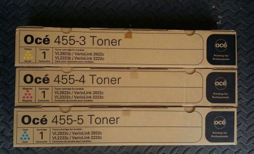 1 color set Oce CYM 455-3 455-4 455-5 Toner  For VL2822c/VL2222c cyan mag yellow