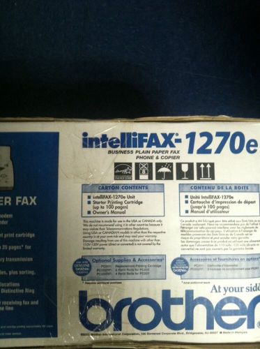 New Brother Intellifax 1270e Fax machine  Plain Paper Fax Phone and Copier 1270e