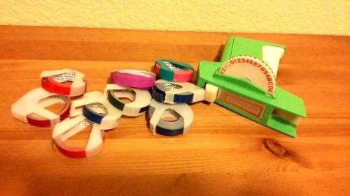 Vintage Dymo label maker with 10 rolls of tape in great colors