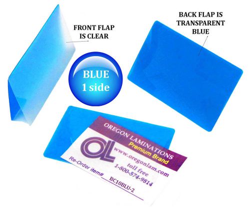 Qty 200 blue/clear business card laminating pouches 2-1/4 x 3-3/4 by lam-it-all for sale