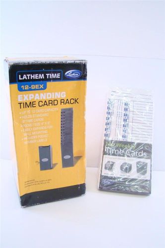 LATHEM TIME 12-9EX- LATHEM EXPANDING TIME CARD RACK-W/PACK LATHEM E100 CARDS