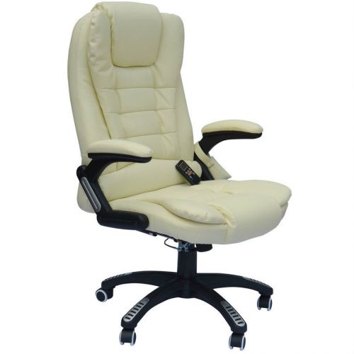 Vibrating Heated Leather Office Desk Massage Recliner Chair