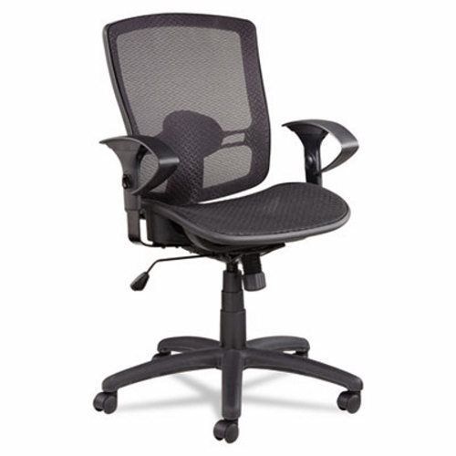Alera Suspension Mesh Mid-Back Tilt Chair, Mesh Back/Seat, Black (ALEET4218)