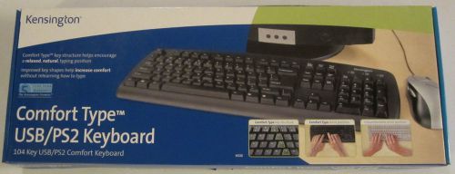 Kensington Comfort Type Keyboard, 64338, USB/PS2, Black NIB