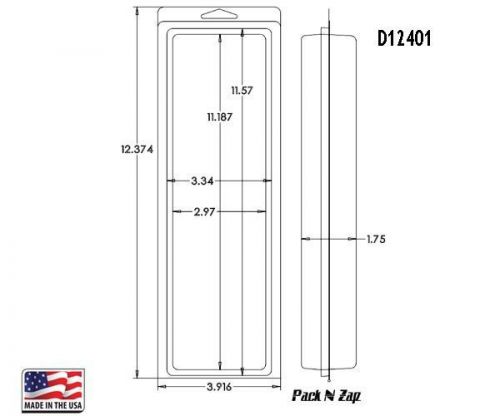 115 - 12&#034;H x 4&#034;W x 1.7&#034;D Clamshell Packaging Clear Plastic Blister Pack