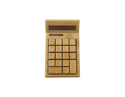 100% natural solar powered Bamboo Curved Calculator