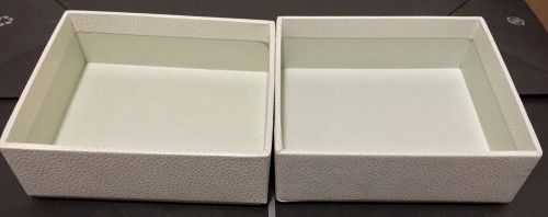 Two Martha Stewart Avery Stack + Fit Shagreen Small Box, 13259, White, Brand New