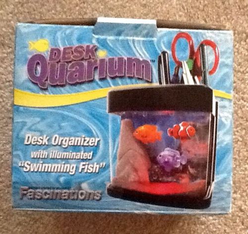 Desk Quarium Desk Organizer With Illuminated Swimming Fish