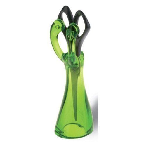 Koziol Edward Transparent Green Scissors with holder