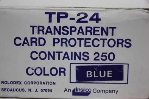 Approx. 150 Roladex TP-24 Blue Transparent Card Protectors 4x2.25