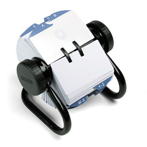 Rolodex Open Rotary Card File Holds 500 2-1/4 x 4 Cards, Black, EA - ROL66704