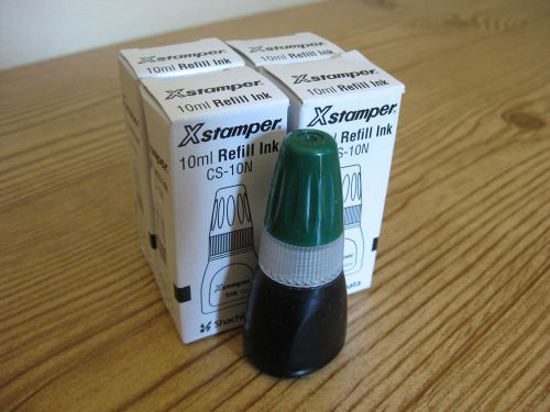 Shachihata Xstamper 10ml Green Refill Ink CS-10N - 4 Bottles