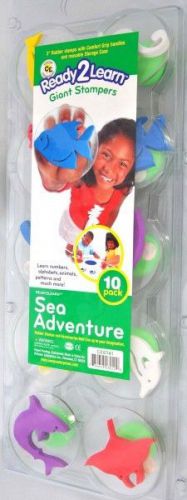 Sea adventure giant rubber stamper stamp set of 10 w case fish for sale