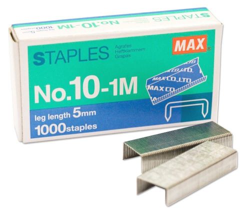 Max Staples No.10-1M 5mm. Mini 1000 Staples for Office Stapler, Free Shipping.