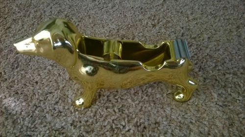 Threshold Nate Berkus SUPER CUTE GOLD Shiny Dachshund Dog Tape Dispenser NEW
