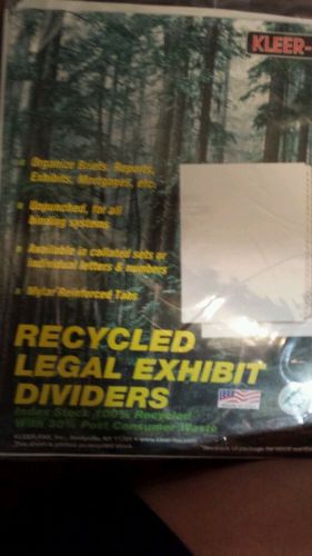 Kleer-fax 81197 legal 80000 series printed 76 - 100 exhibit index divider for sale