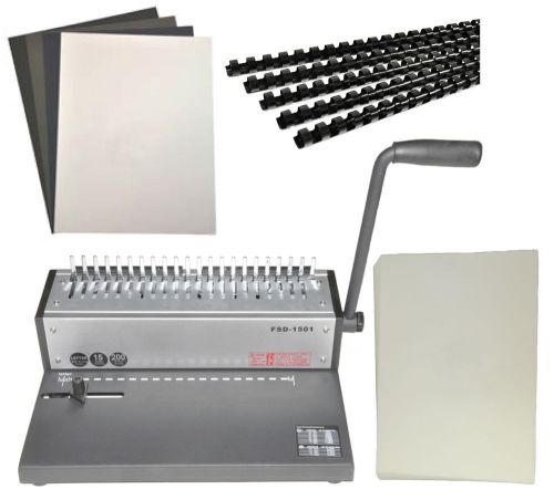 Metal base cerlox comb binding machine,comb cerlox binder,15/250+cover+free comb for sale