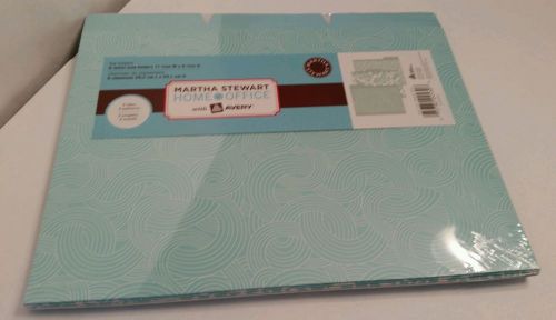 NIP Martha Stewart 6 Letter Size File Folder Blue Turquoise &amp; White Swirl