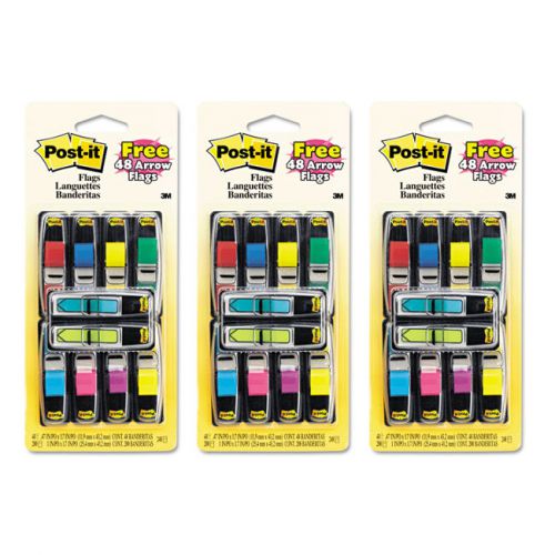 Post-it Flags Value Pack Assorted Colors 280 Page Flags 48 1/2&#034; Arrows, 3/Packs