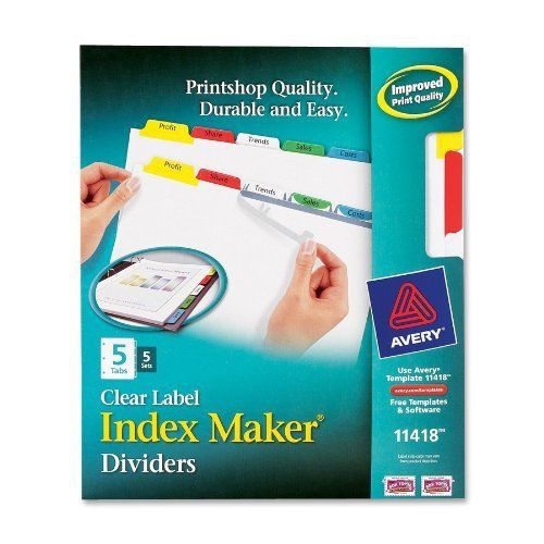 Avery Index Maker Punched Clear Label Tab Divider - 5 X Divider - (ave11418)