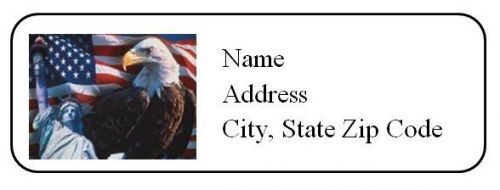 30 Personalized Return Address Labels US Flag Independence Day (us14)
