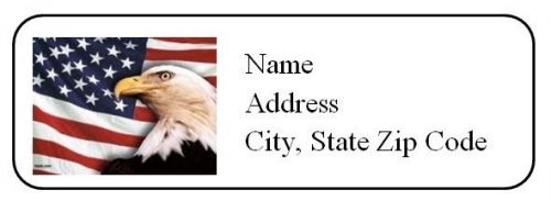 30 Personalized Return Address Labels US Flag Independence Day (us17)