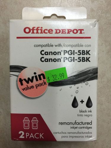 Office Canon Pgi-5 Bk  2-Pack Pigment Black Ink Tanks New
