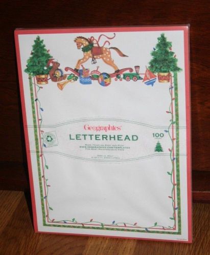 Geographics CHRISTMAS ROCKING HORSE Letterhead 100pk For Most Printers NEW