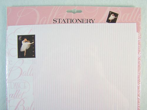 Usps/ensemble/hallmark~pink ballet/ballerina stationery kit~paper&amp;envelopes~1998 for sale