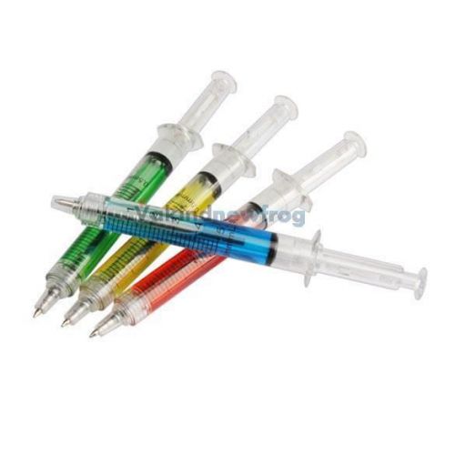 V1NF 4x Novelty Liquid Syringe Ballpoint Pen Medical Hospital Stationery