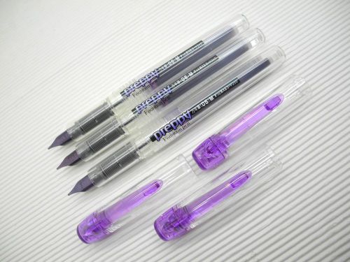 3pcs Platinum Preppy 0.5mm Medium Stainless Fountain Pen w/cap Violet(Japan)