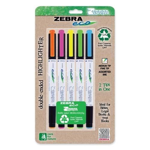 Zebra Pen Highlighter - Fine Marker Point Type - Chisel Marker Point (zeb75005)