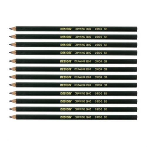 Prismacolor Design Graphite Drawing Pencils, 6B, Black/Green Barrel, Dozen