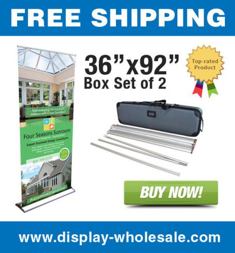 Signworld 36&#034; HD Retractable Banner Stands (Box of 2)