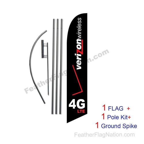 Verizon 4glte authorized dealer feather banner flag kit with pole+spike for sale