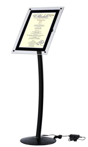 Led sign w/ curved floor stand and rotating acrylic poster frame for sale