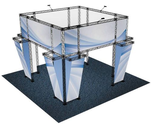 TRADE SHOW BOOTH DISPLAY CUSTOM 20&#039; x 20&#039; POP OUT BANNER STAND INLINE CROSSWIRE
