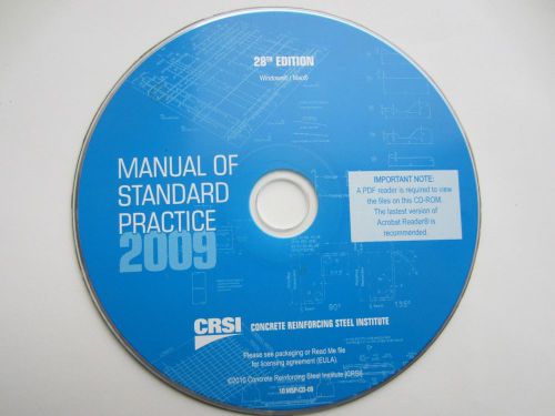 CRSI Manual of Standard Practice CD-ROM.  (2009 28th Edition)