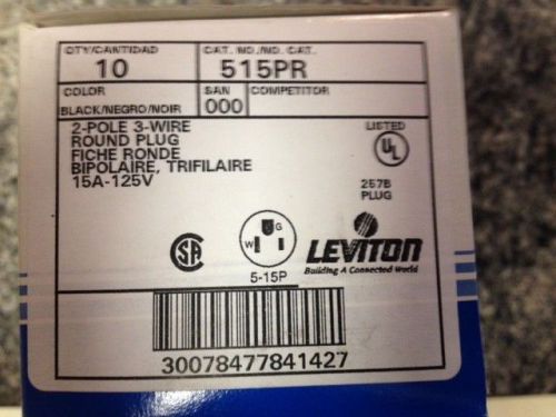 Leviton 2-pole 3-wire plug (box of 10)