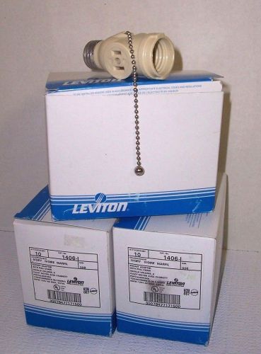 LEVITON 10 Case Pack 2 Outlet Socket Adapter With pull chain #1406-1