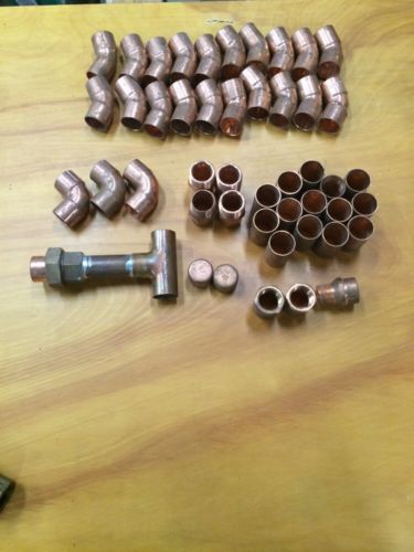 1&#034; Copper Fitting Plumbing Lot 48 Pieces