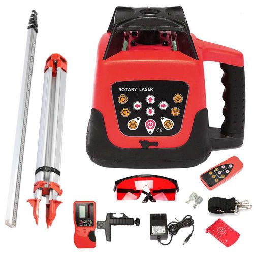 Rotary red laser level+tripod+staff new positioning safe street price popular for sale